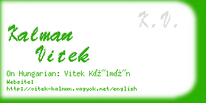 kalman vitek business card